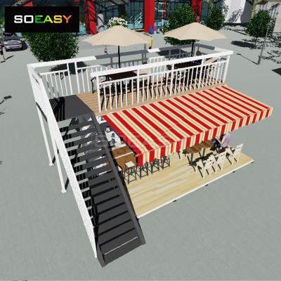 kedai kontena baru yang boleh dikembangkan dengan balkoni