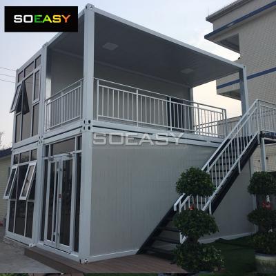 Luxury  Container Villa 4 Units Flat Pack Combine Together Glass Wall with Balcony untuk dijual
